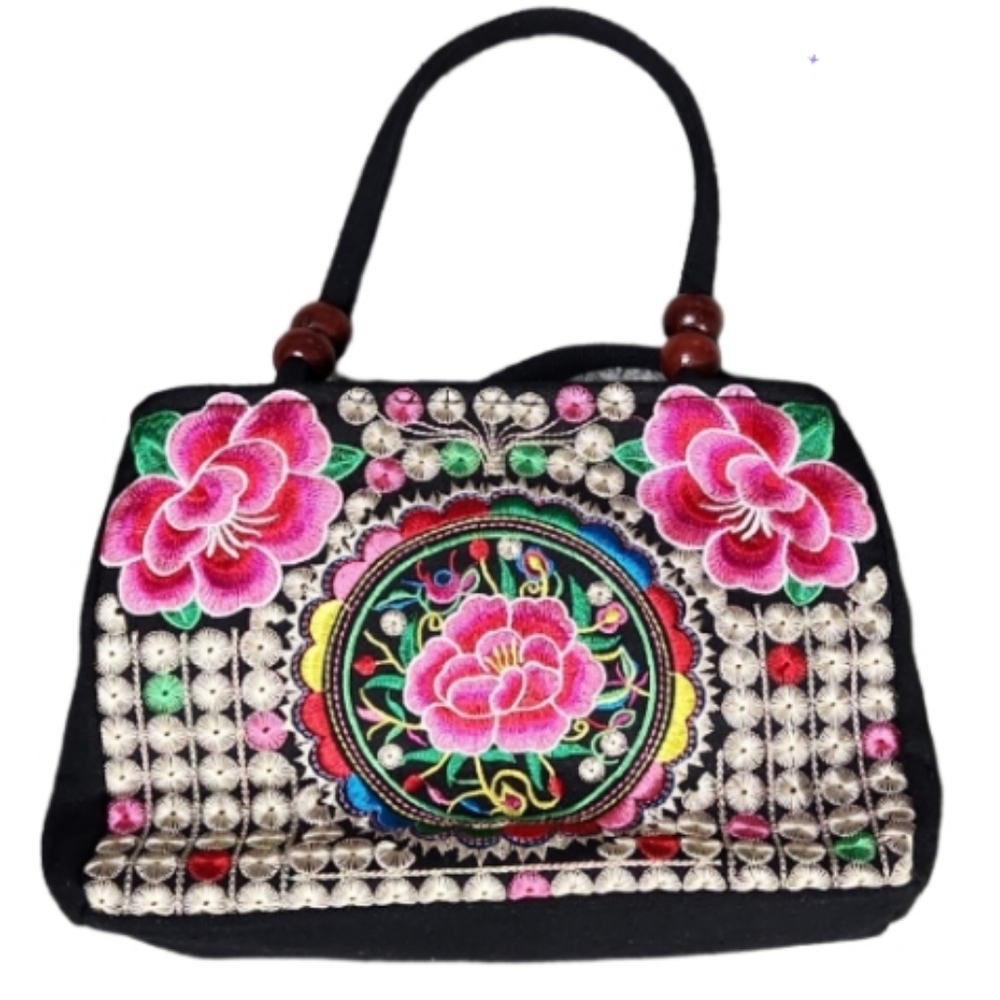 New  Embroidered purse with 2 pocket sections new